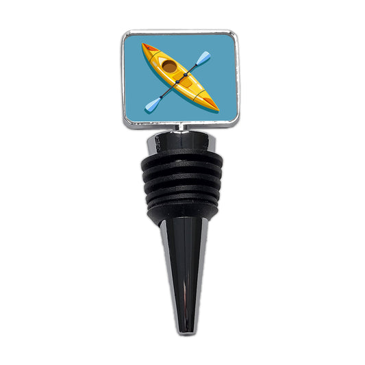 Kayak Kayaking Yellow Wine Bottle Stopper
