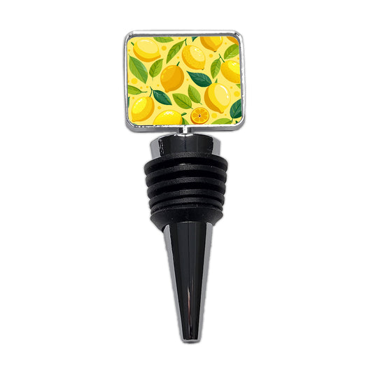 Lemons Fruit Scattered Pattern Wine Bottle Stopper