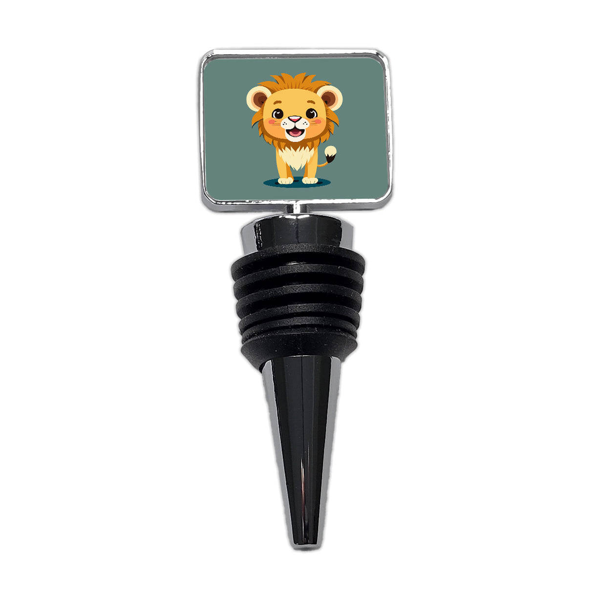 Lion Baby Smiling Standing Wine Bottle Stopper