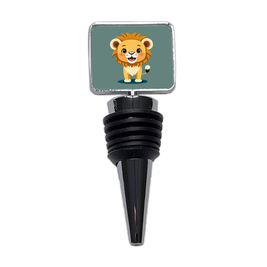 Lion Baby Smiling Standing Wine Bottle Stopper