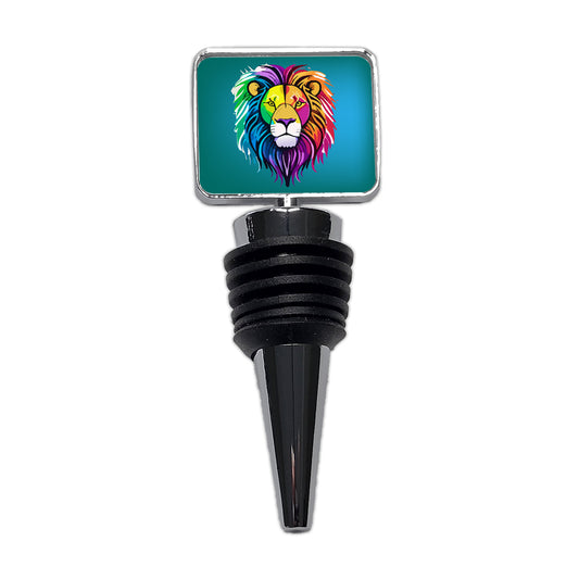 Lion Head Colorful Wine Bottle Stopper