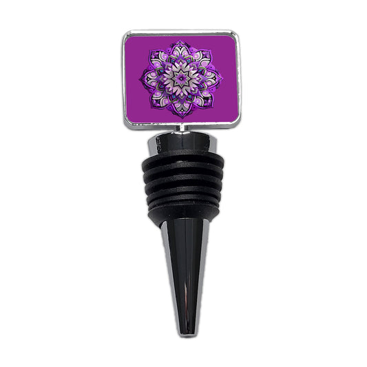 Mandala Purple Wine Bottle Stopper