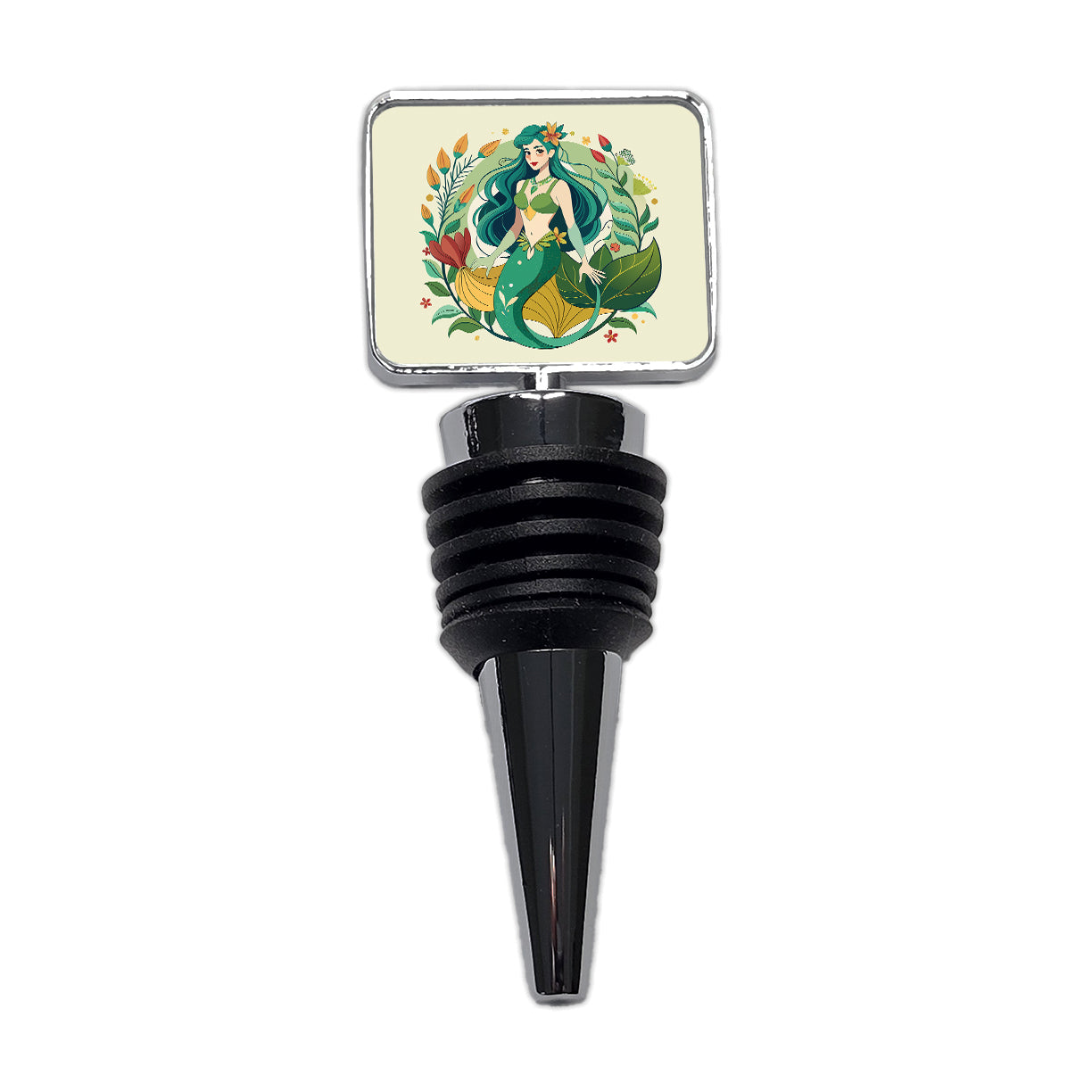 Mermaid Under Sea Botanical Art Nouveau Wine Bottle Stopper