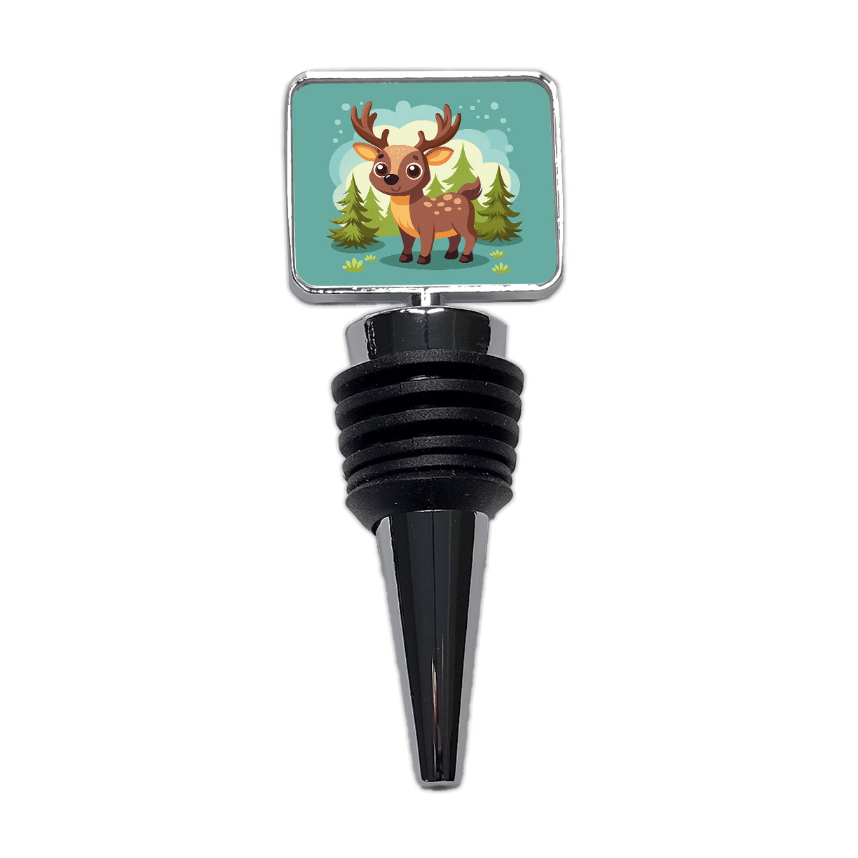 Moose Cute in Forest Wine Bottle Stopper