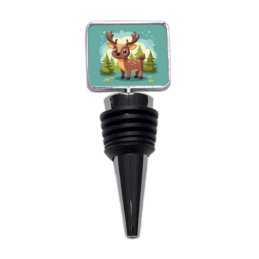 Moose Cute in Forest Wine Bottle Stopper