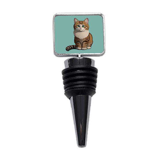 Munchkin Cat Sitting Wine Bottle Stopper
