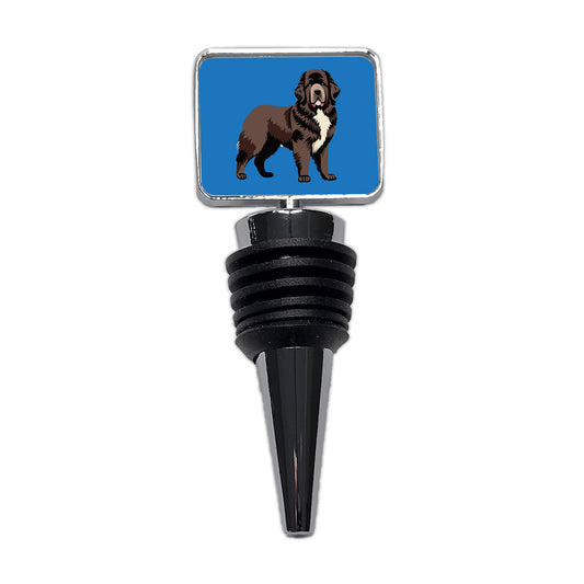 Newfoundland Dog Standing Wine Bottle Stopper