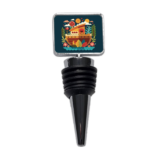 Noah's Ark Floral Bible Story Wine Bottle Stopper
