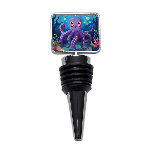 Octopus in Ocean Cute Wine Bottle Stopper