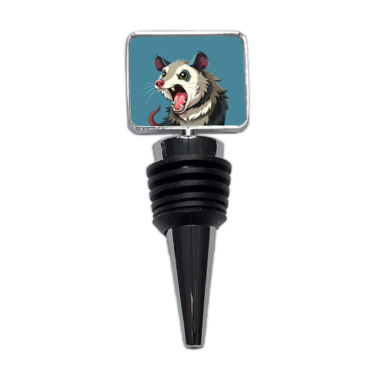 Opossum Screaming Funny Wine Bottle Stopper