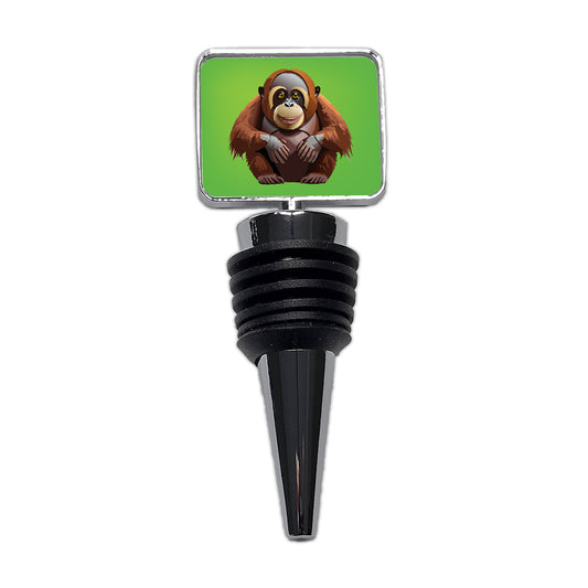 Orangutan Great Ape Sitting Wine Bottle Stopper