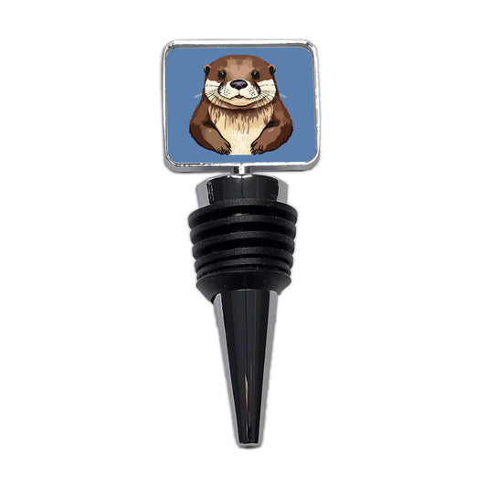 Otter Cute Staring Wine Bottle Stopper