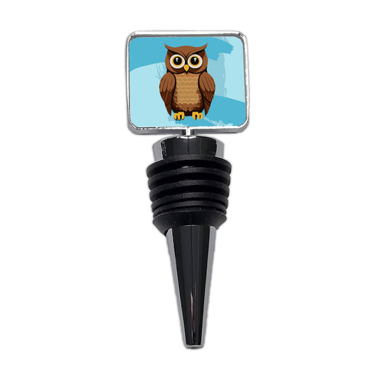 Owl Brown Wine Bottle Stopper