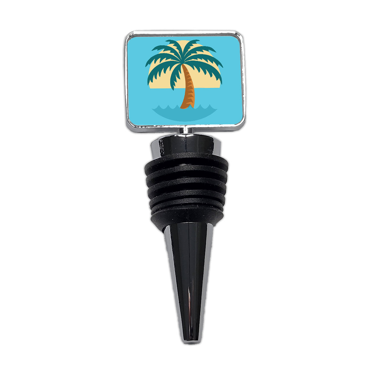 Palm Tree Ocean Tropical Vacation Wine Bottle Stopper