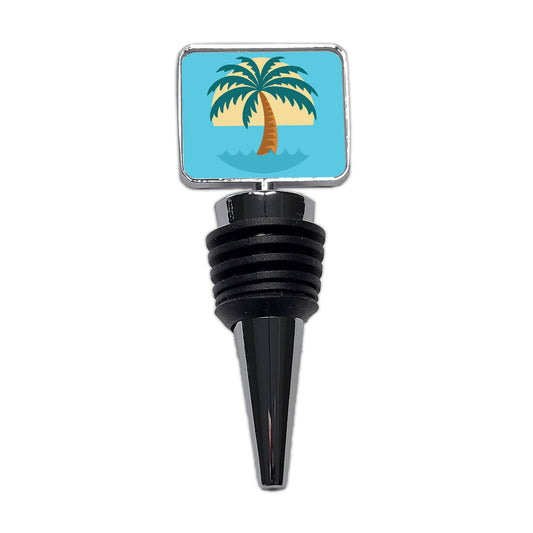 Palm Tree Ocean Tropical Vacation Wine Bottle Stopper
