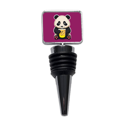 Panda Drinking Boba Bubble Tea Wine Bottle Stopper