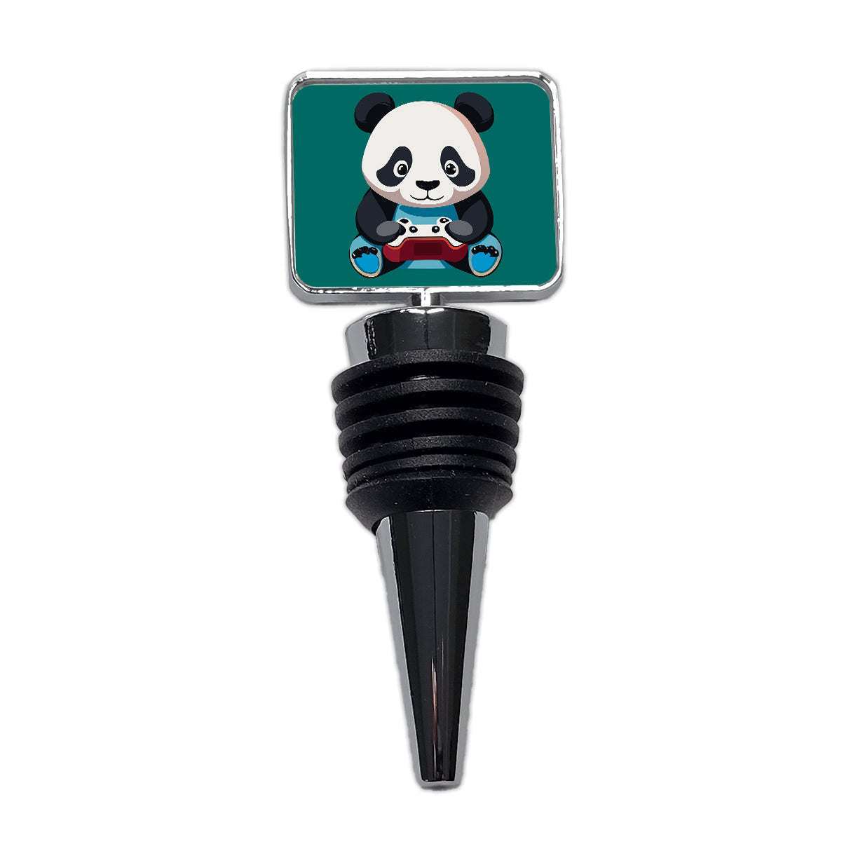 Panda Gaming Gamer Playing Video Game Wine Bottle Stopper