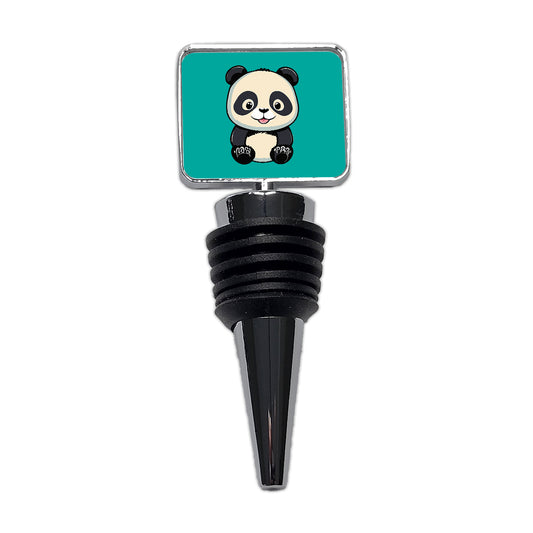 Panda Smiling Sitting Wine Bottle Stopper