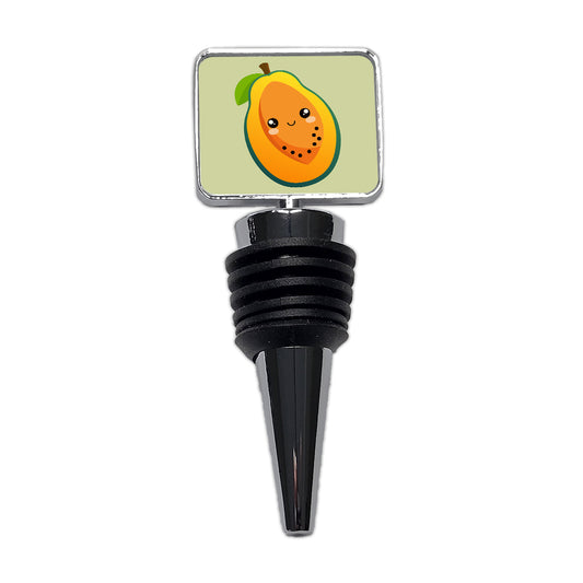 Papaya Cute Happy Fruit Wine Bottle Stopper