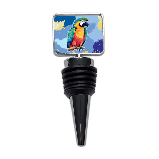 Parrot Bird Colorful Watercolor Wine Bottle Stopper