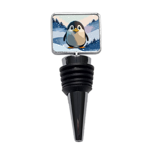 Penguin Staring Wine Bottle Stopper