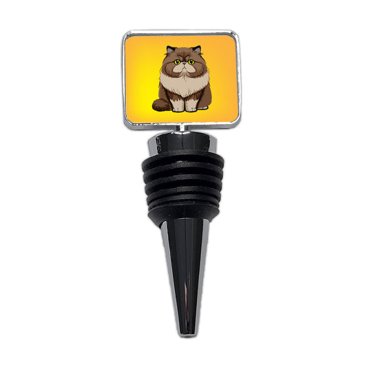 Persian Cat Sitting Wine Bottle Stopper