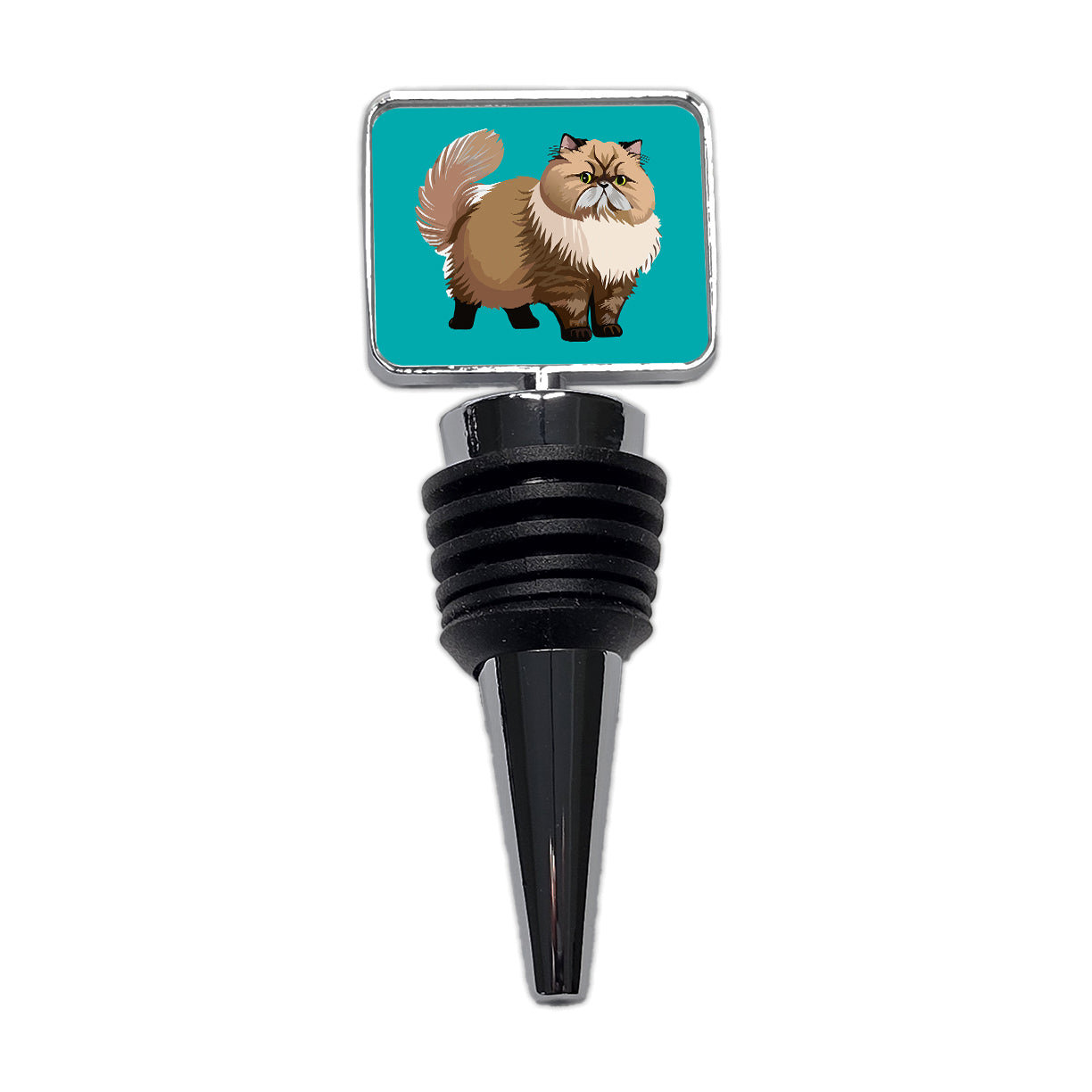 Persian Cat Standing Wine Bottle Stopper