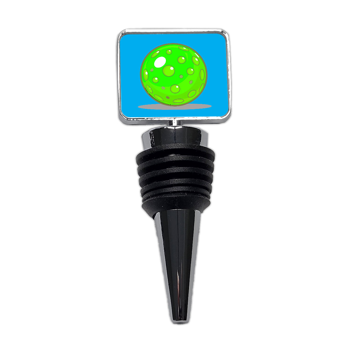 Pickleball Ball Green Wine Bottle Stopper