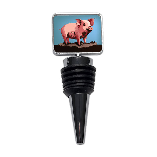 Pig in Mud Wine Bottle Stopper