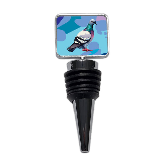 Pigeon Bird Watercolor Wine Bottle Stopper