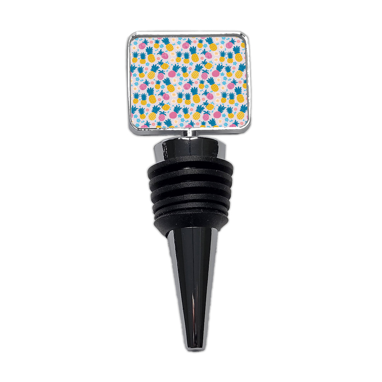 Pineapples Tropical Flowers Pattern Wine Bottle Stopper