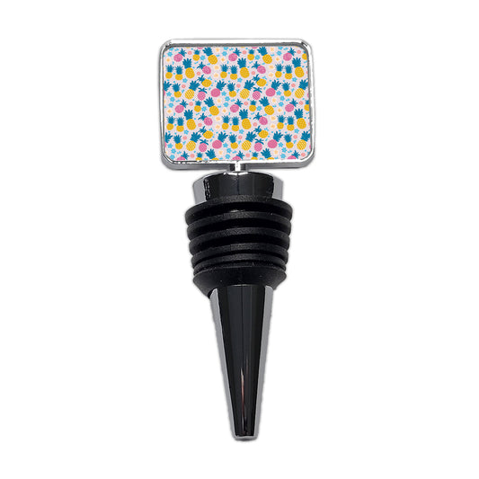 Pineapples Tropical Flowers Pattern Wine Bottle Stopper