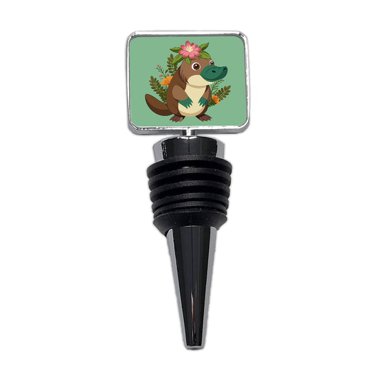 Platypus Floral Flowers Wine Bottle Stopper