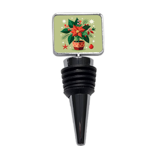 Poinsettia Plant Christmas Beautiful Wine Bottle Stopper