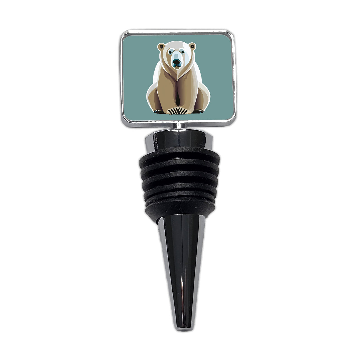Polar Bear Sitting Wine Bottle Stopper