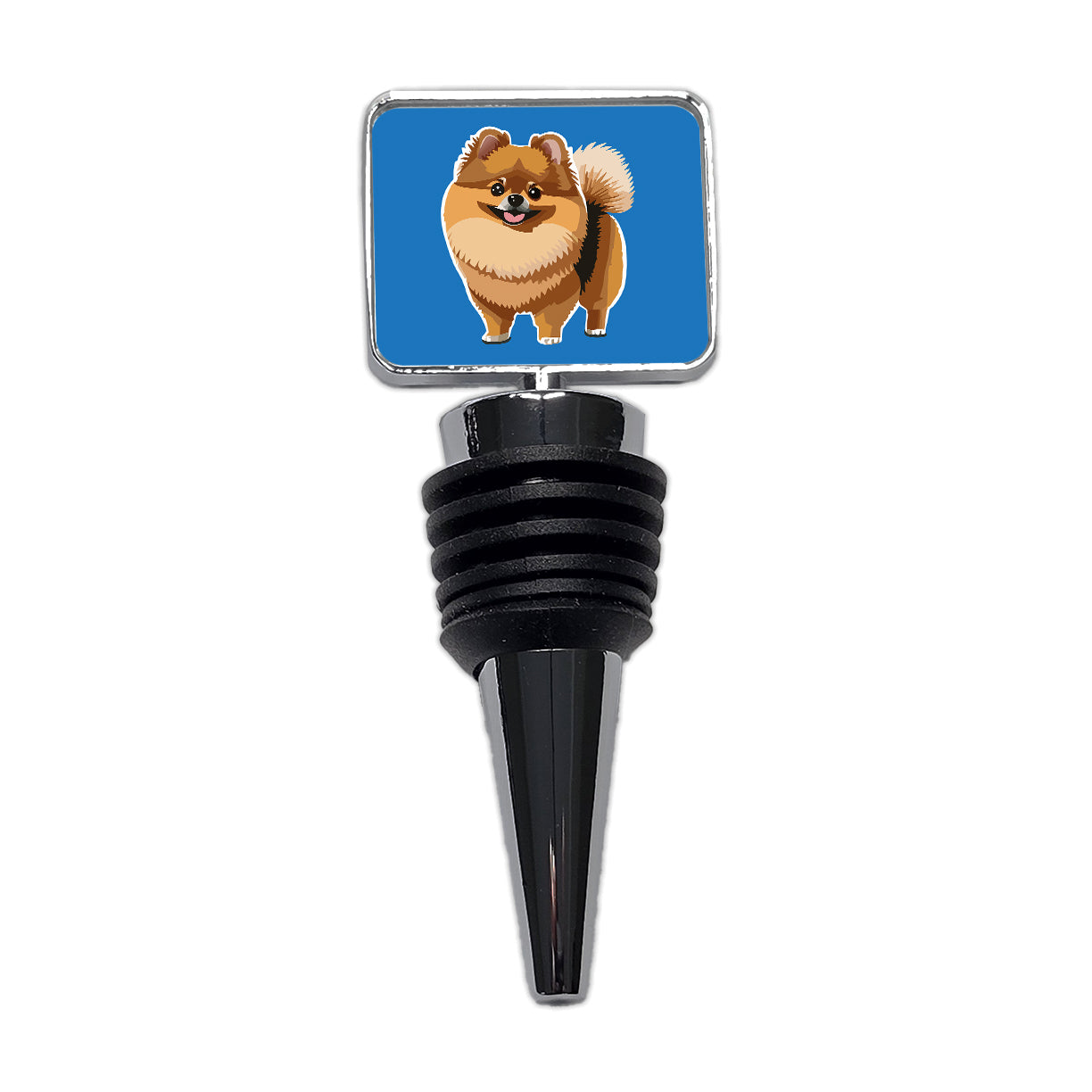 Pomeranian Dog Standing Wine Bottle Stopper