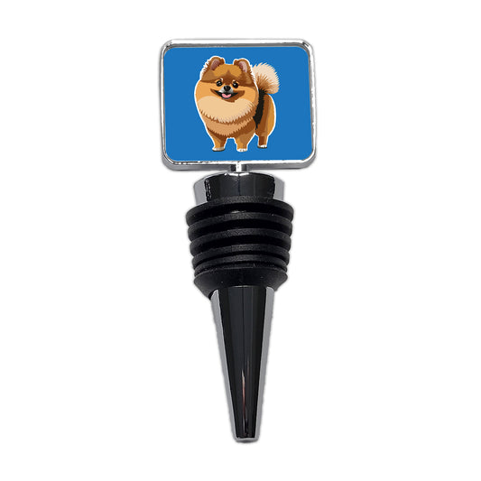 Pomeranian Dog Standing Wine Bottle Stopper