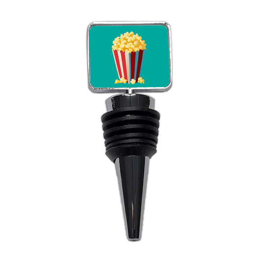 Popcorn Red White Striped Container Wine Bottle Stopper