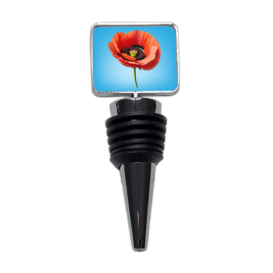 Poppy Flower Red Wine Bottle Stopper