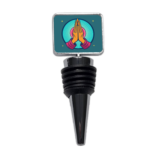 Prayer Praying Pleading Hands Christian Religion Wine Bottle Stopper