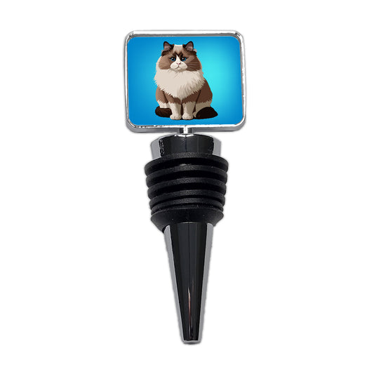 Ragdoll Cat Sitting Wine Bottle Stopper