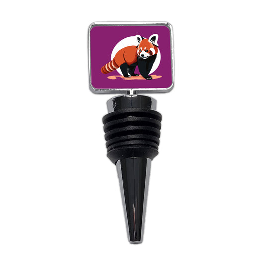 Red Panda Standing Wine Bottle Stopper