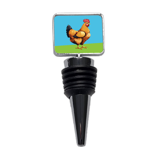 Rooster Chicken Profile Wine Bottle Stopper