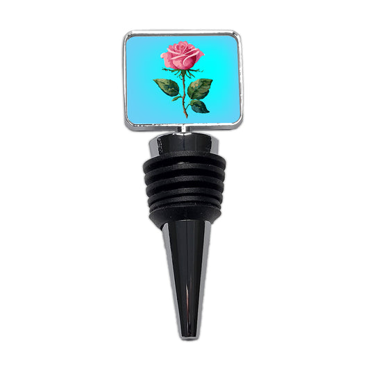 Rose Roses Pink Flower Watercolor Wine Bottle Stopper