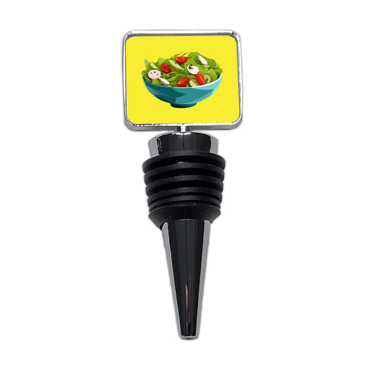 Salad Bowl Vegetables Vegan Vegetarian Wine Bottle Stopper