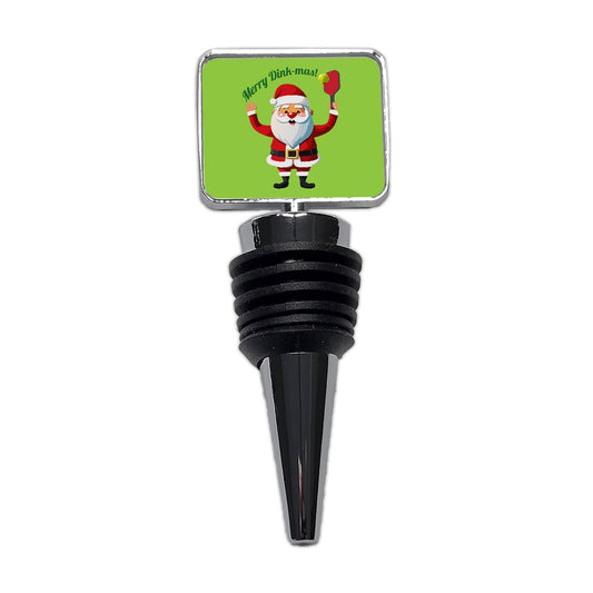 Santa Playing Pickleball Funny Merry Dink-mas Christmas Wine Bottle Stopper