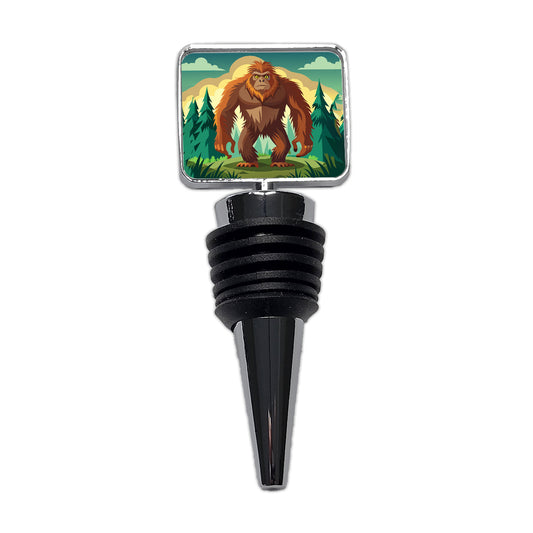 Sasquatch Big Foot Drawing Wine Bottle Stopper