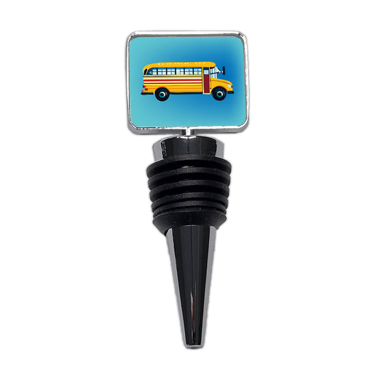 School Bus Wine Bottle Stopper