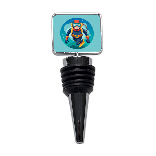 Scuba Diver Diving Wine Bottle Stopper