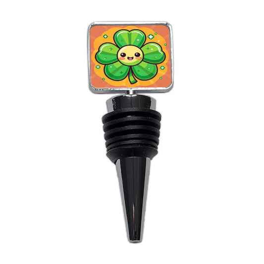 Shamrock Smiling Cute Wine Bottle Stopper